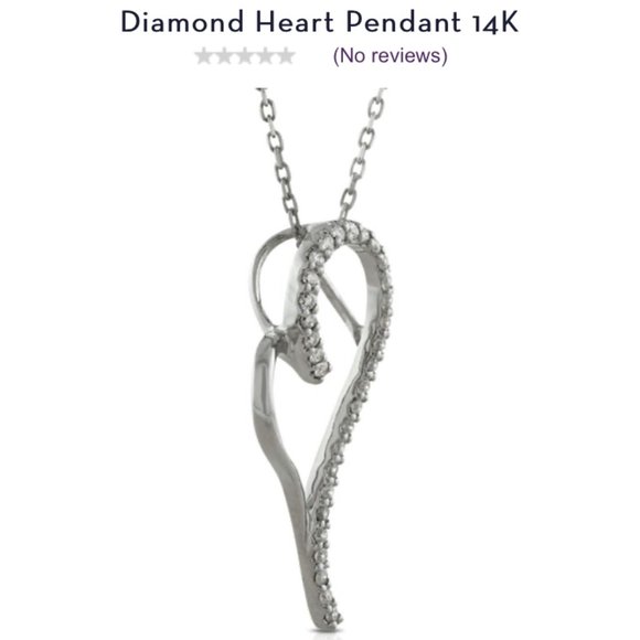 Diamond Heart Pendant Necklace White Gold - Picture 3 of 14